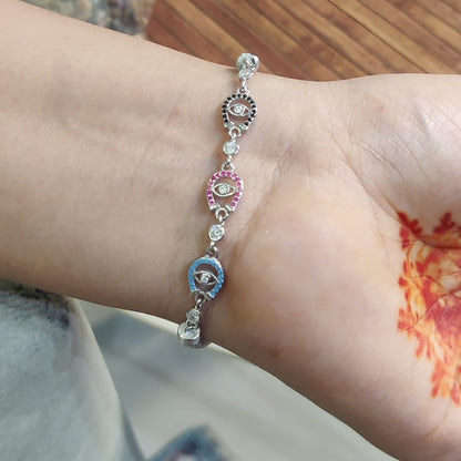 Korean Evil eye coloured stone bracelets ✨