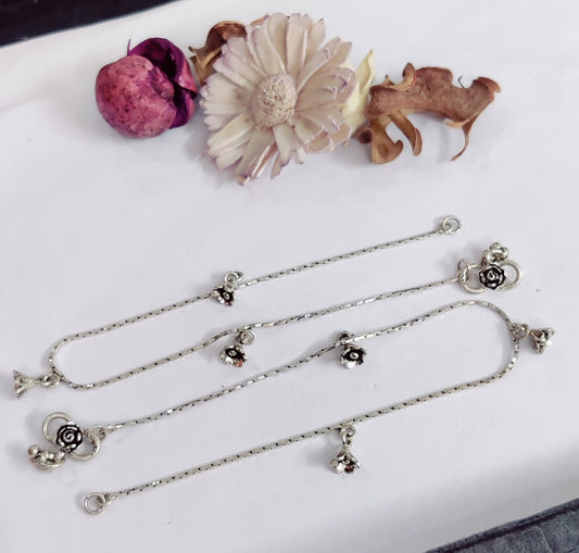 Floral Bell Charm Anklet