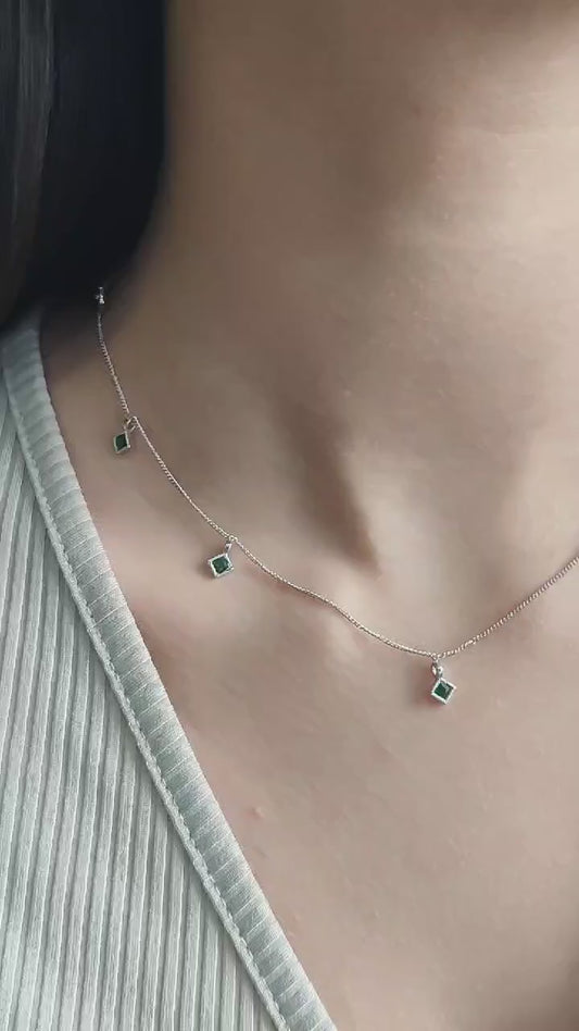 Green Stone Charm Chain