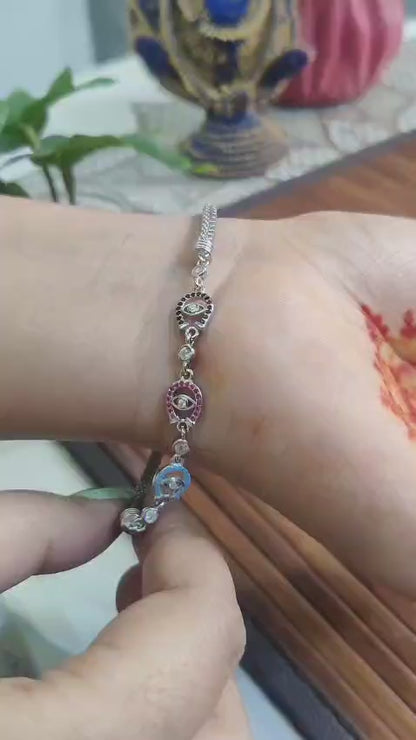 Korean Evil eye coloured stone bracelets ✨