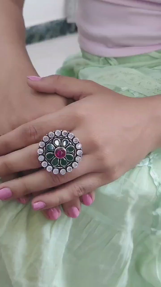 Cutstone Ring with Rawa Work