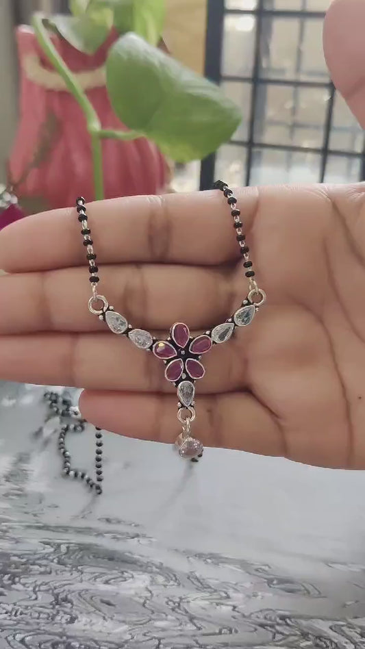 Pink CZ Stone Studded Mangalsutra