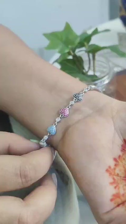 Korean Heart coloured stone bracelets ✨